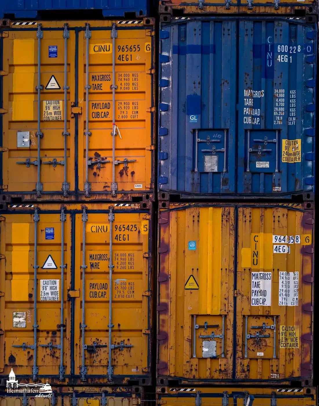 Hamburg Hafen Industrie Fotos - Gelbe Container