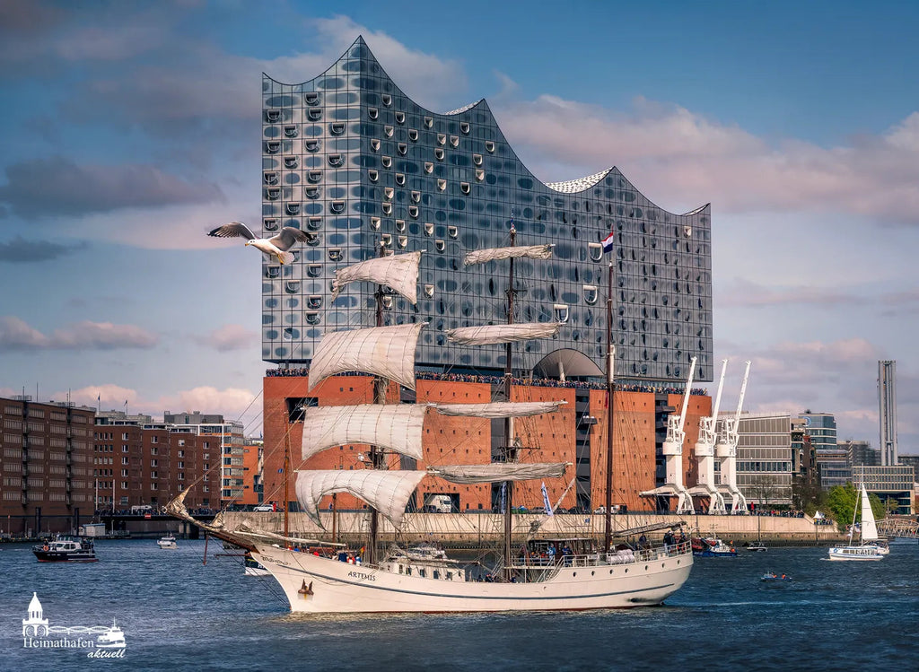 Segelschiff ARTEMIS vor Elbphilharmonie