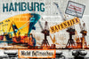 Hamburger Hafen Collage - Fotokunst Hamburg Abstrakt von Inga Lewandowski