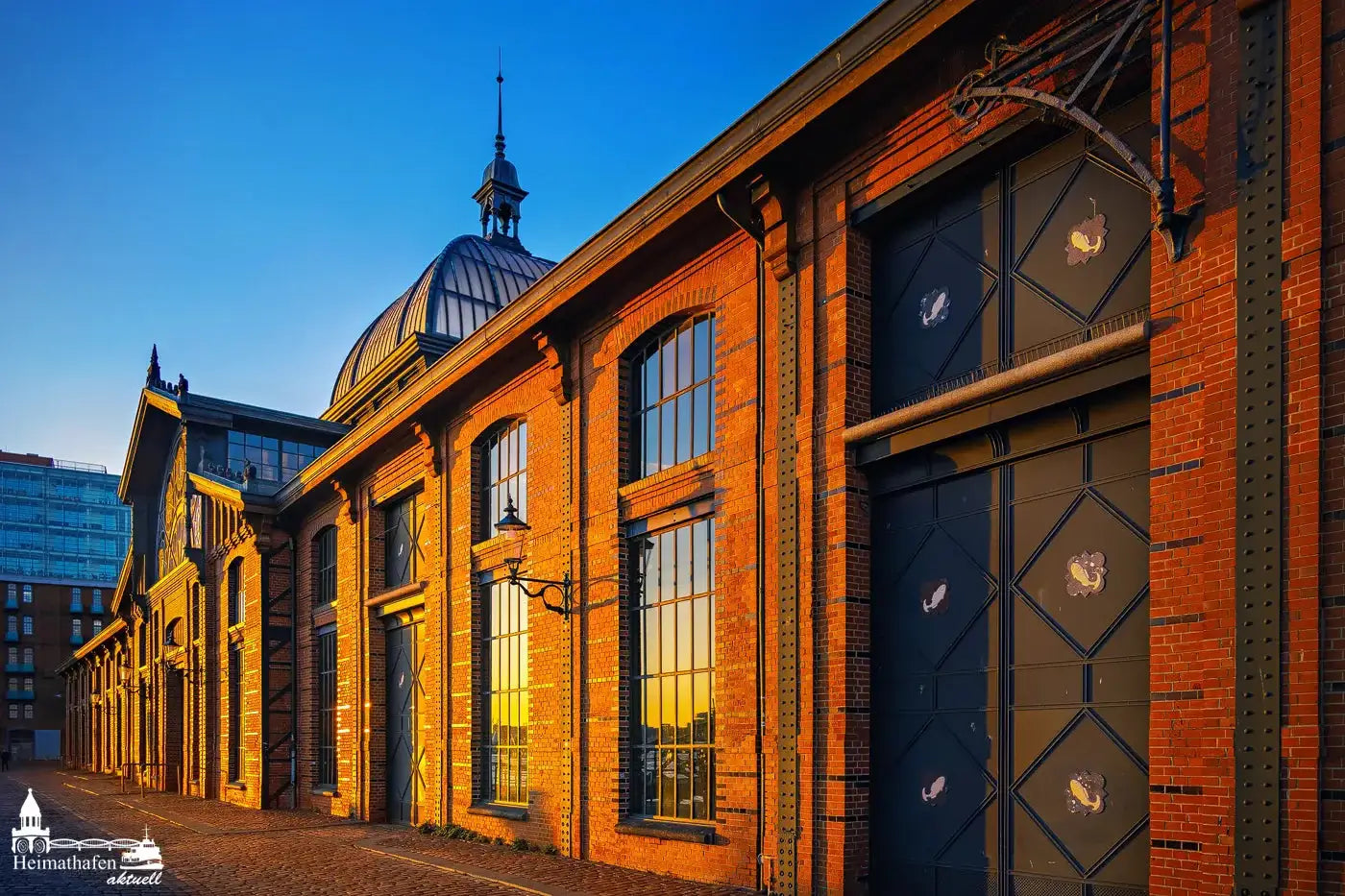 Hamburg Bilder - Fischauktionshalle im Sonnenuntergang