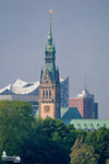 Hamburger Rathaus mit Elbphilharmonie im Hintergrund